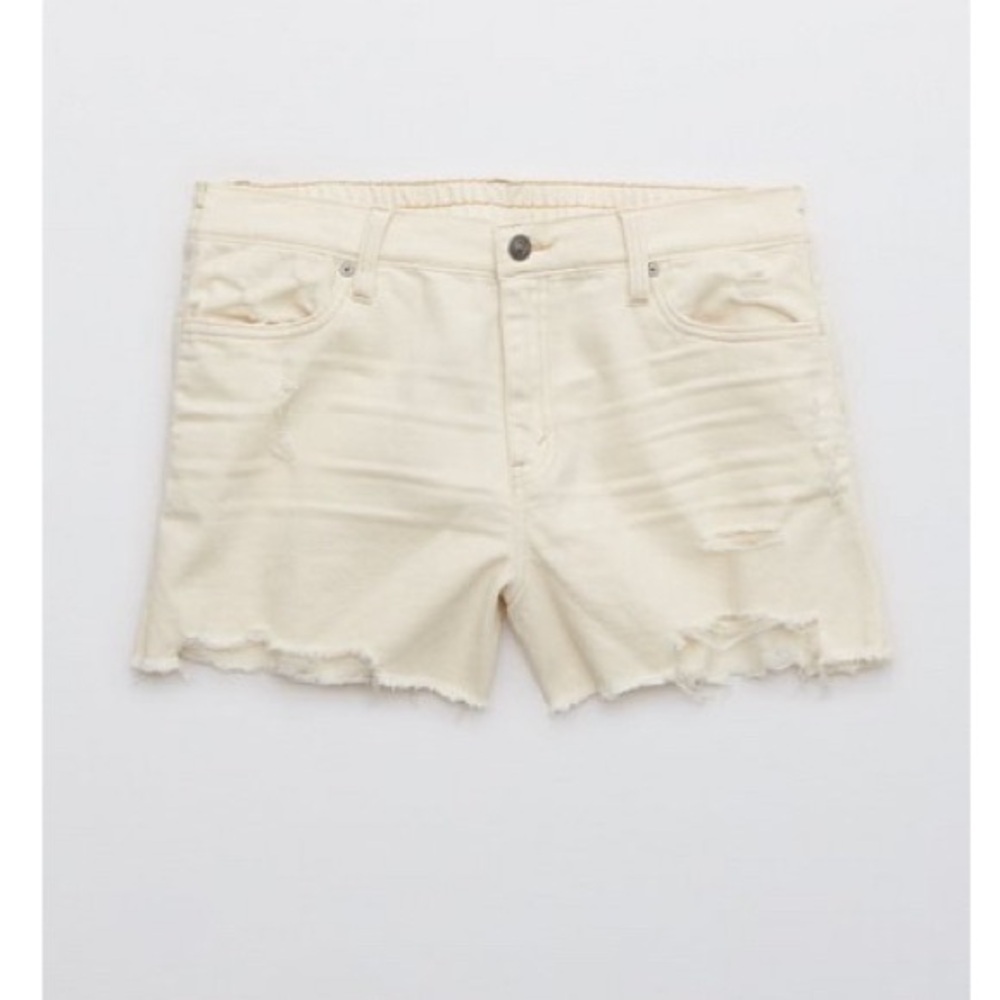 AERIE DISTRESSED DAYDREAM DENIM SHORTS | LARGE | NWT